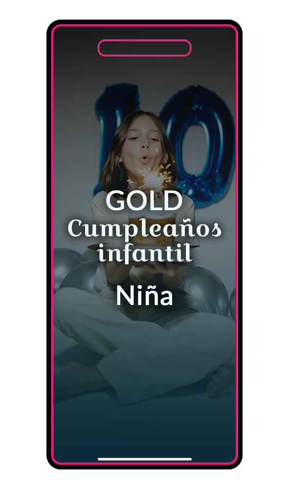 Invitación Cumpleaños Niña Gold